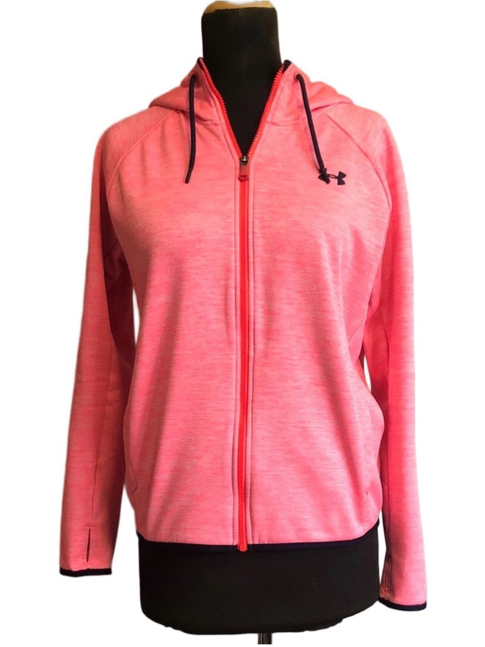 Under Armour Women's Coral Pink Full-Zip Hoodie, Size Medium